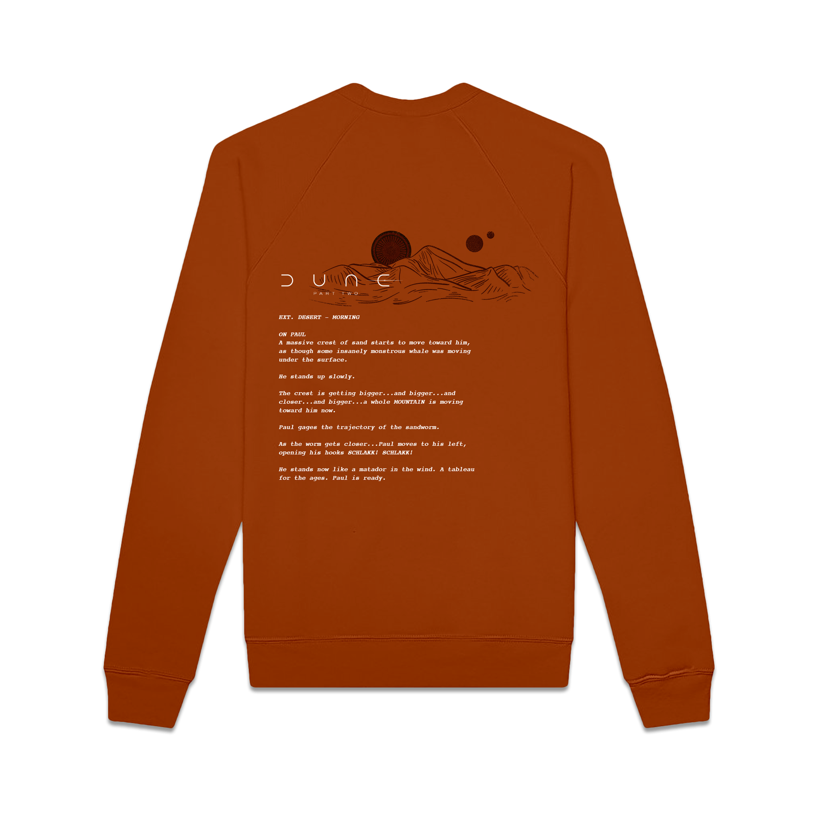 The Dune: Part Two Script Crewneck in Spice (SOLD OUT)