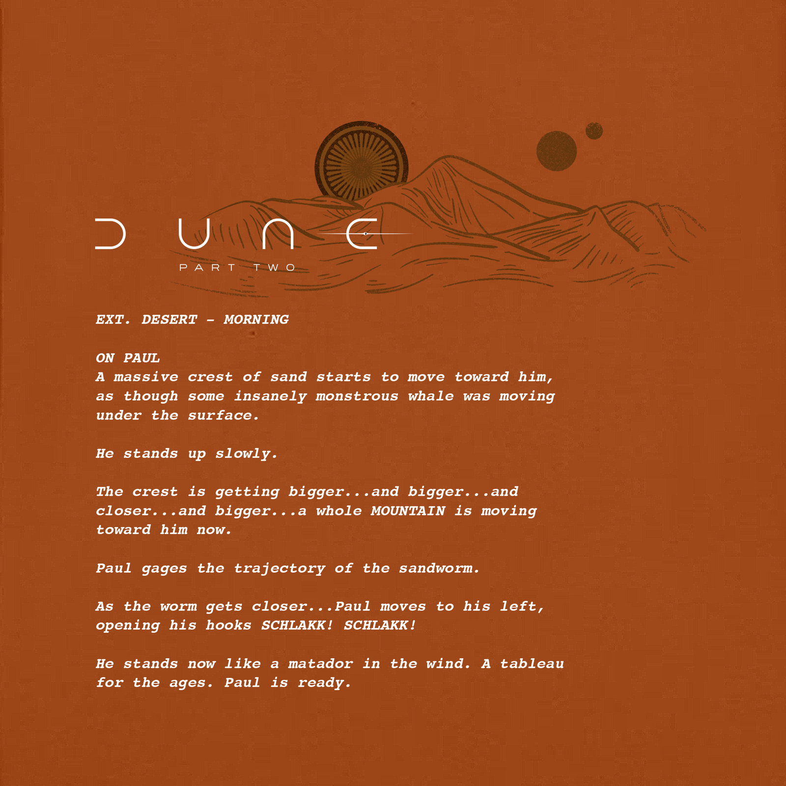 The Dune: Part Two Script Crewneck in Spice (SOLD OUT) - Image 2