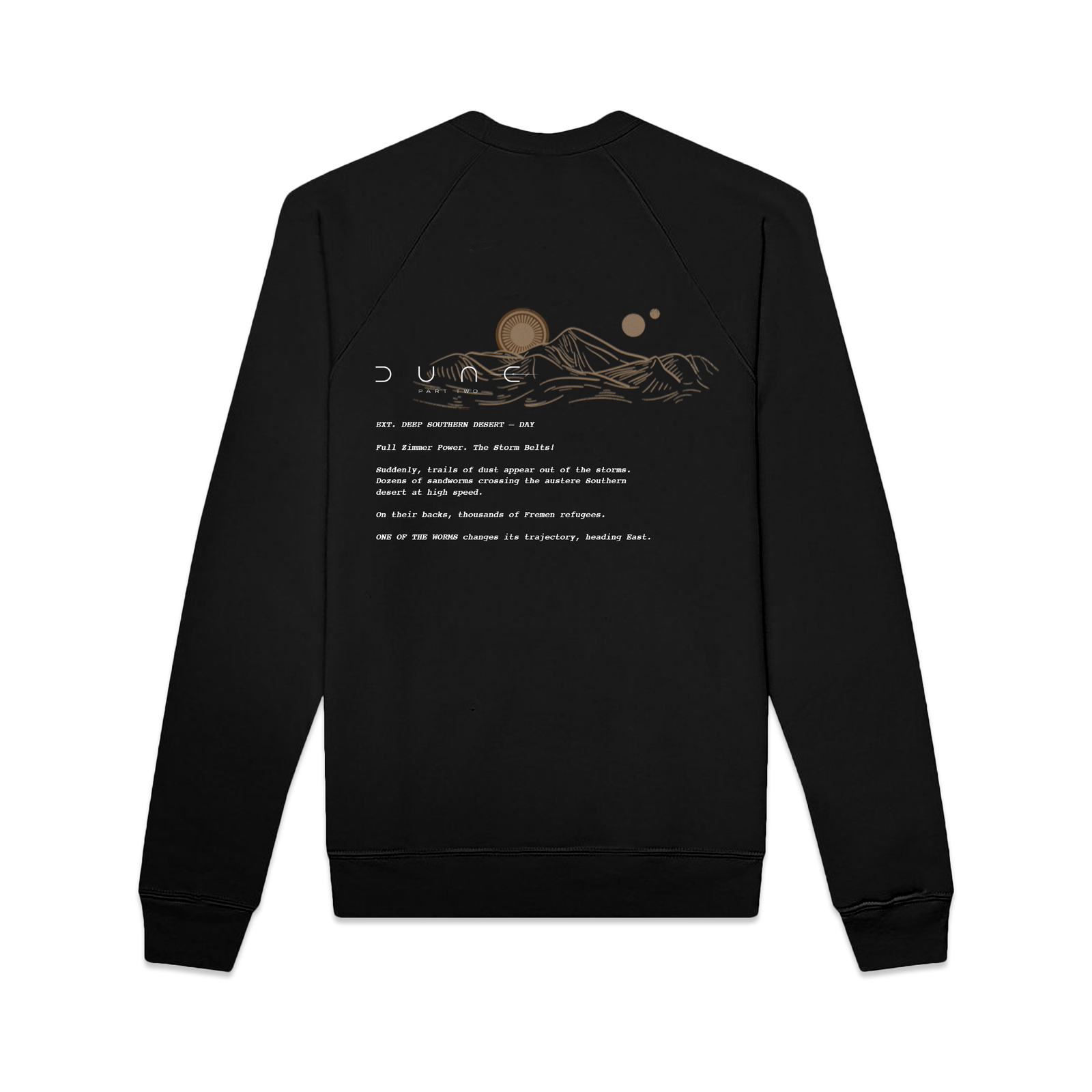 The Dune: Part Two Script Crewneck in Harkonnen Black (SOLD OUT)
